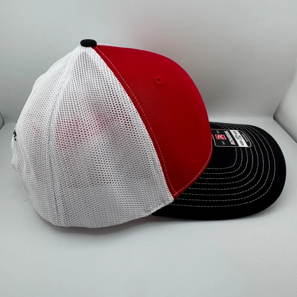 Richardson 112 Trucker Hat OSFM Red White Black Excellent Premier Truck Group